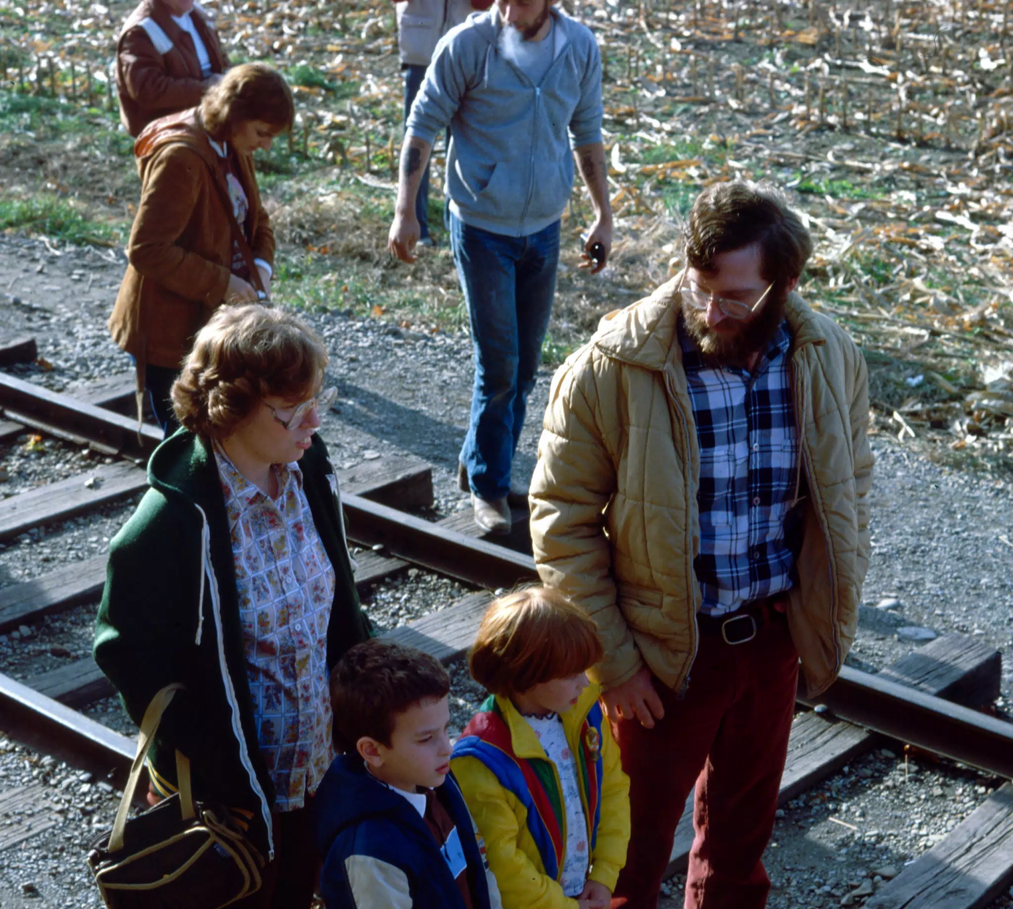Hobbs Family and Scott Alan Miller on Train Tracks