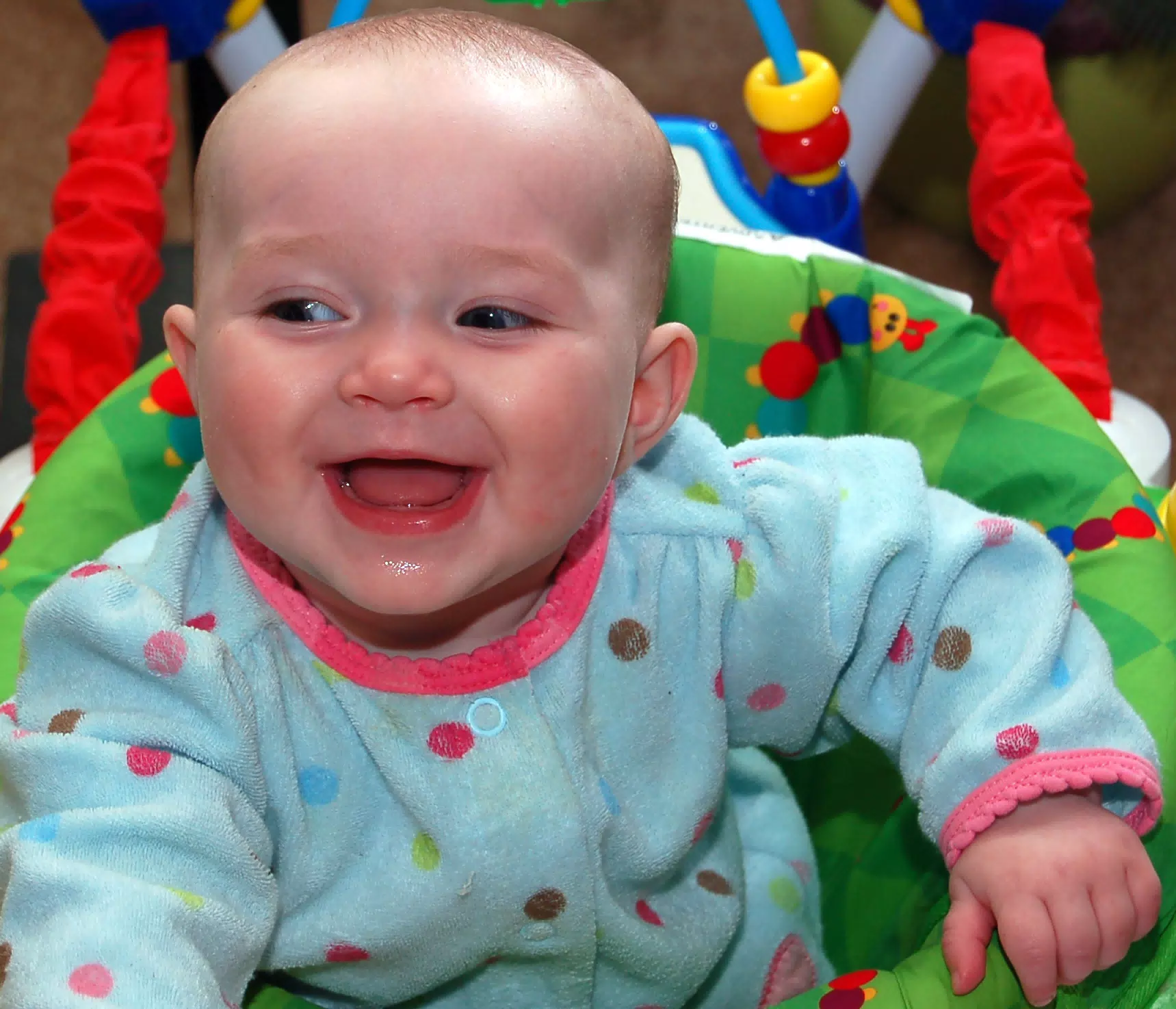 Liesl Laughing Slyly in Bouncer