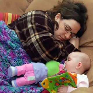 Dominica and Liesl Sleeping in Recliner