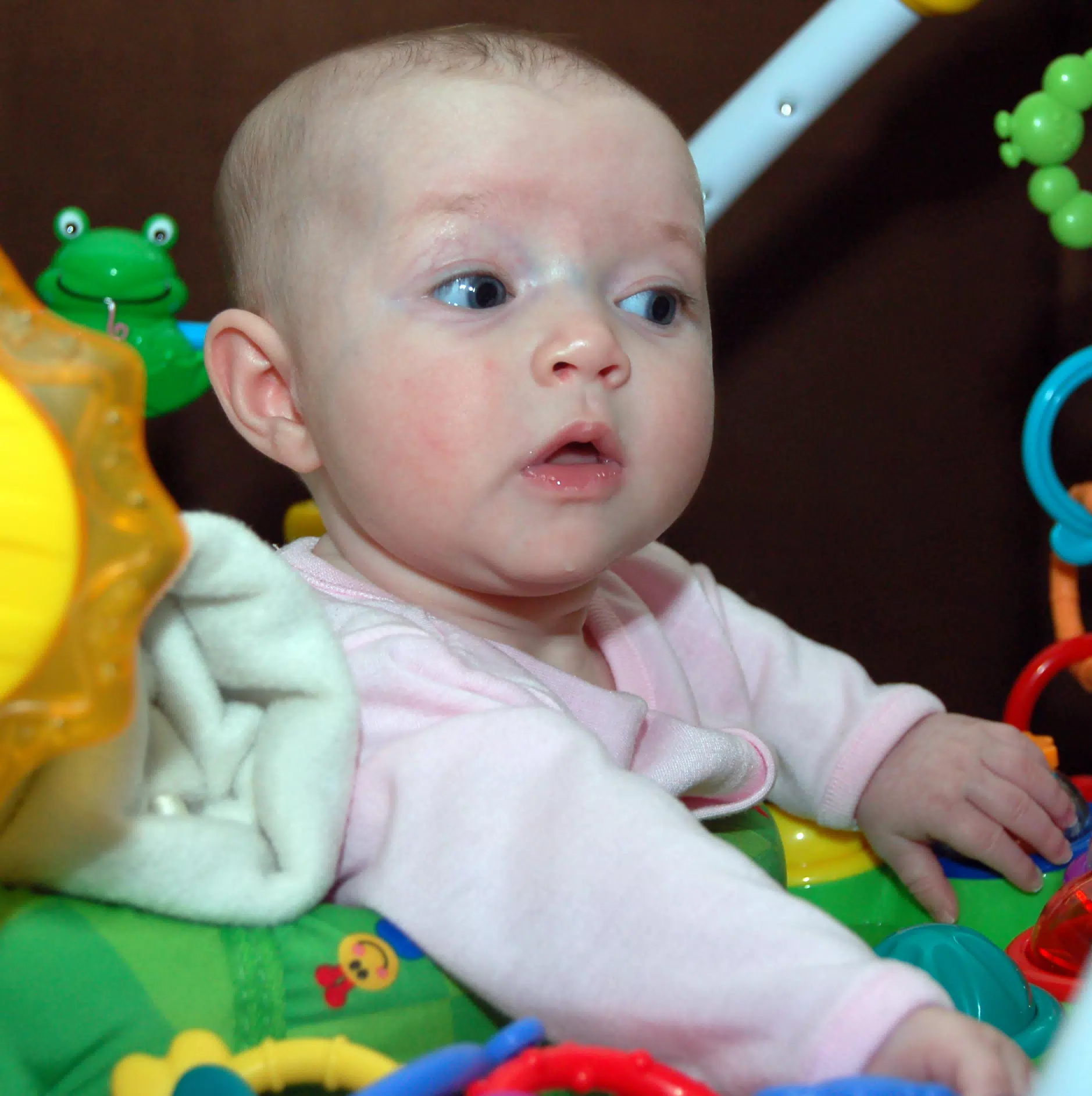 Liesl Playing in Her Bouncer