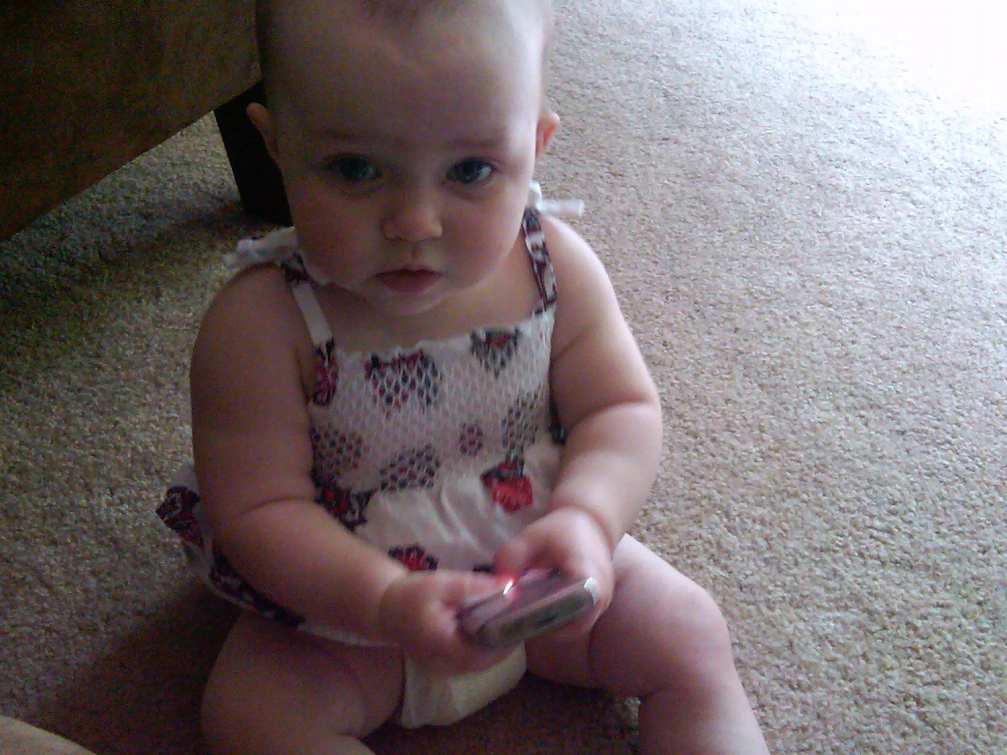 Liesl Playing with Her Blackberry Pearl