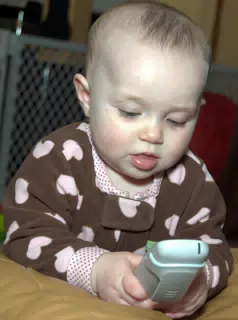 Liesl with the Phone
