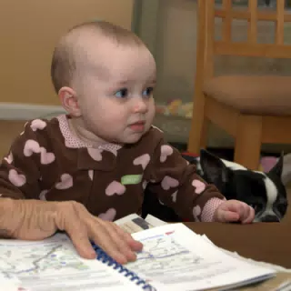 Liesl Helping Plan the Trip