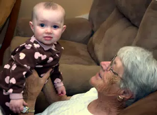 Liesl Hanging Out with Great Grandma Myers