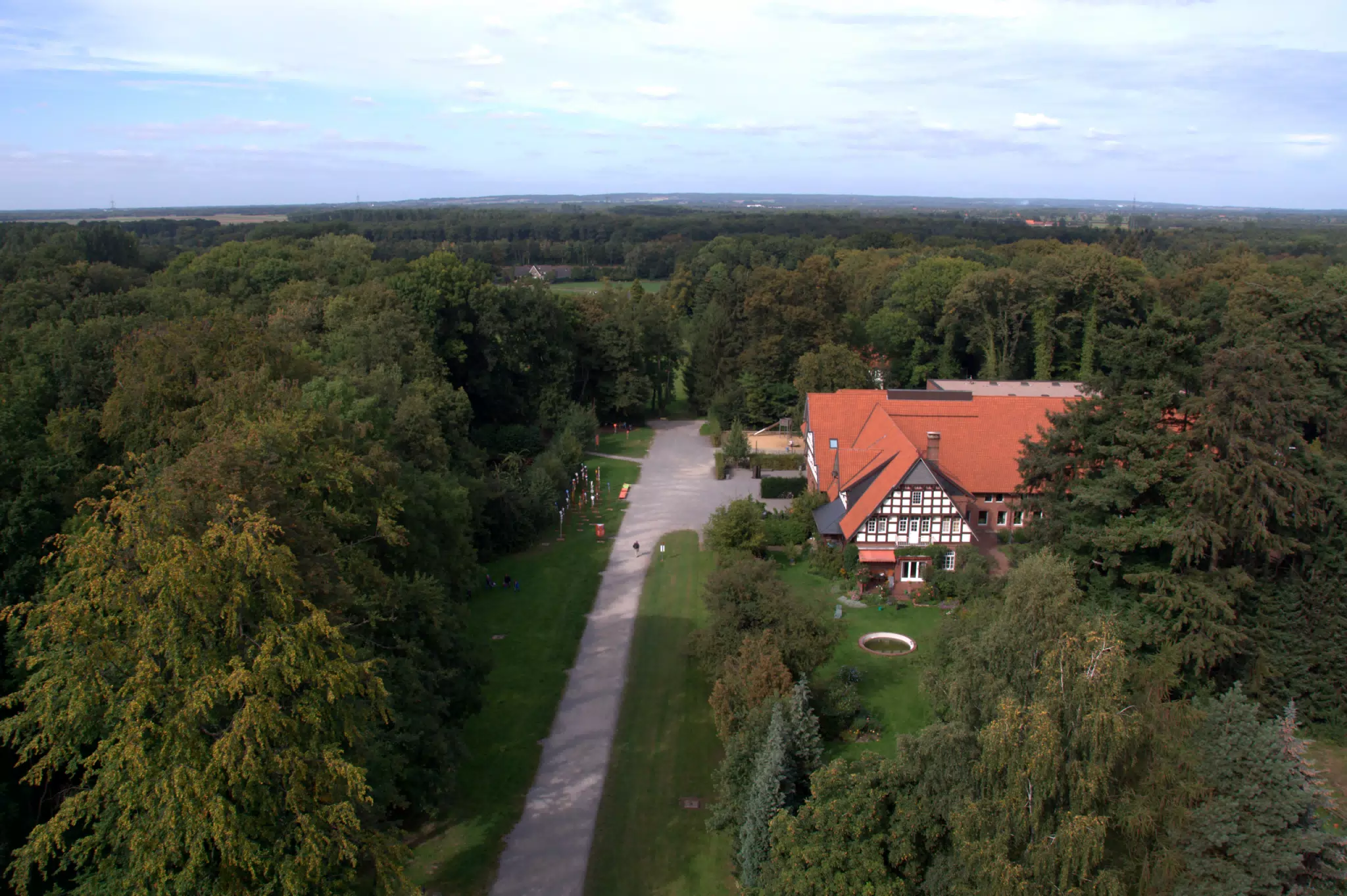 Wide Angle View of Museum Grounds from Museum