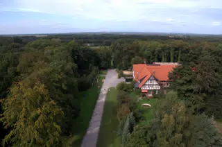 Wide Angle View of Museum Grounds from Museum