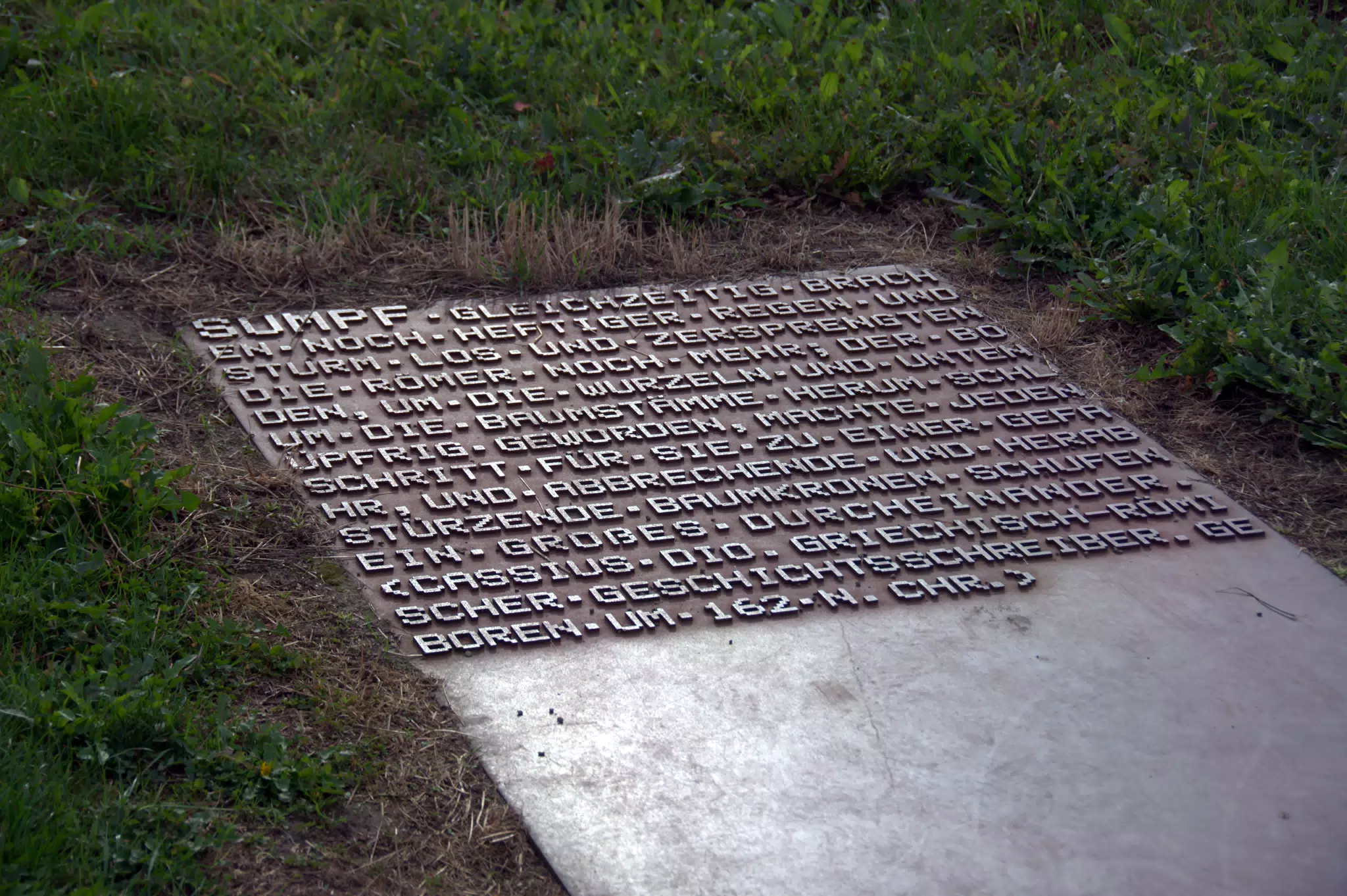 Comemorative Metal Plate in Field