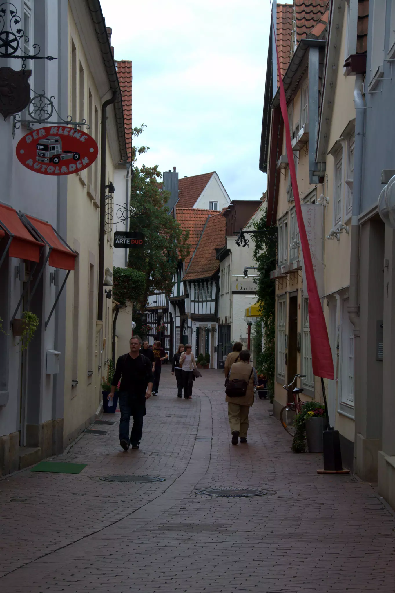 People on Side Street in Old Town