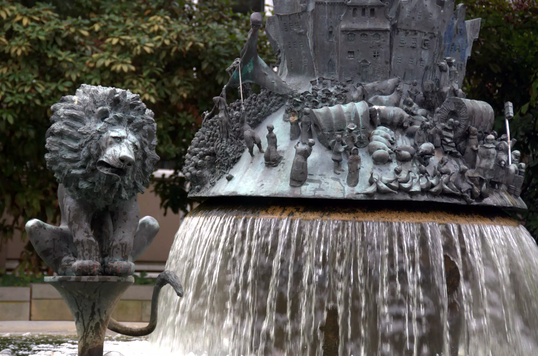 Lion and Fountain in Plaza