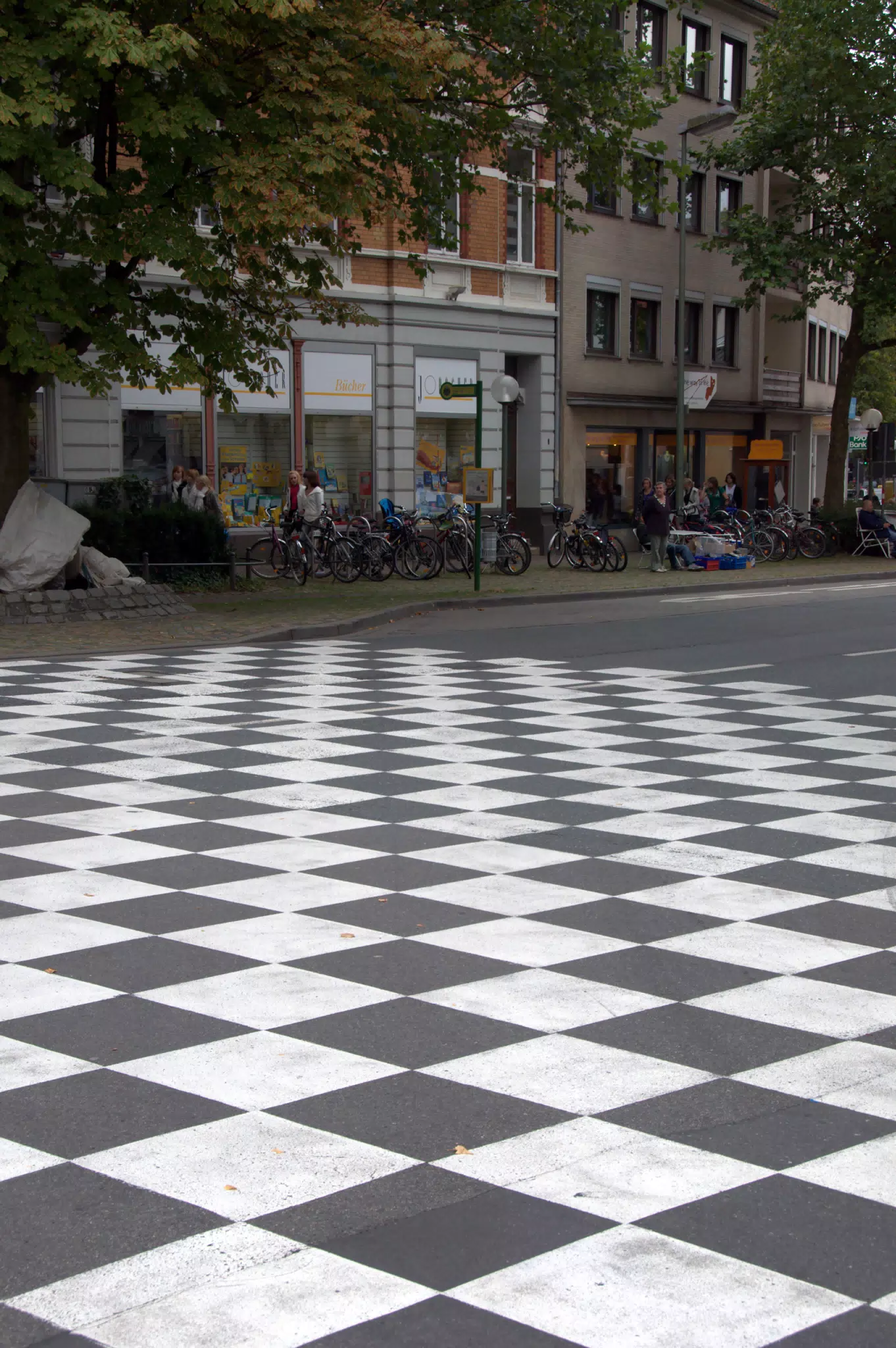 Checkered Street Design Near Osnabruck Theater