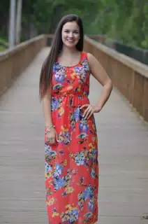 Modeling in Red Dress