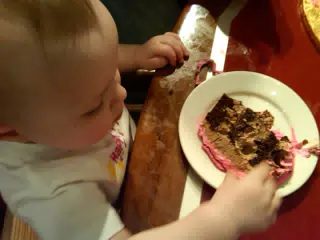 Liesl Eating Her Birthday Cake