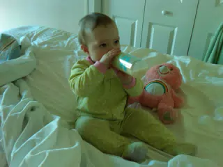 Liesl Having a Morning Bottle
