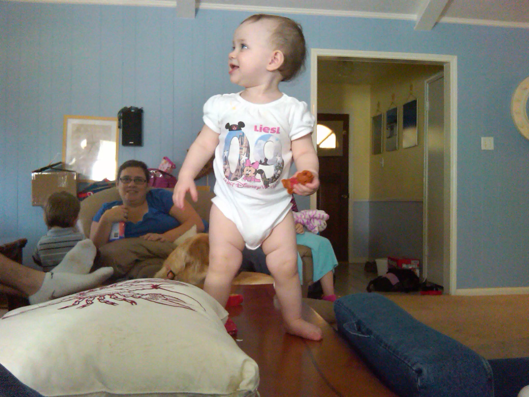 Liesl Standing on the Coffee Table