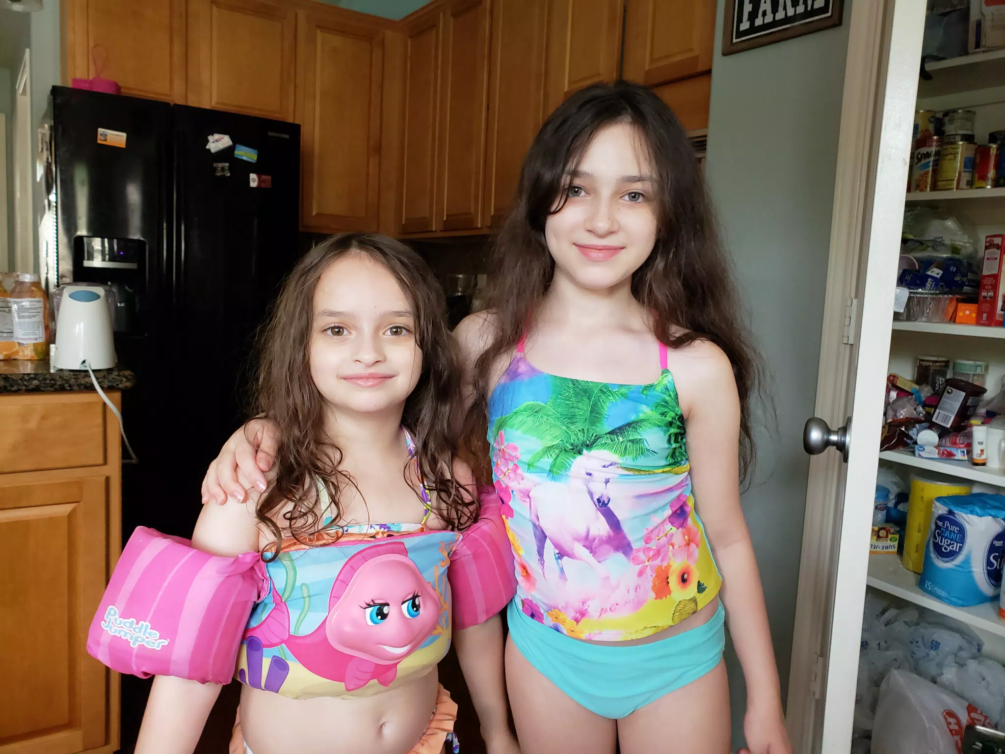 Luciana and Liesl Ready to Swim