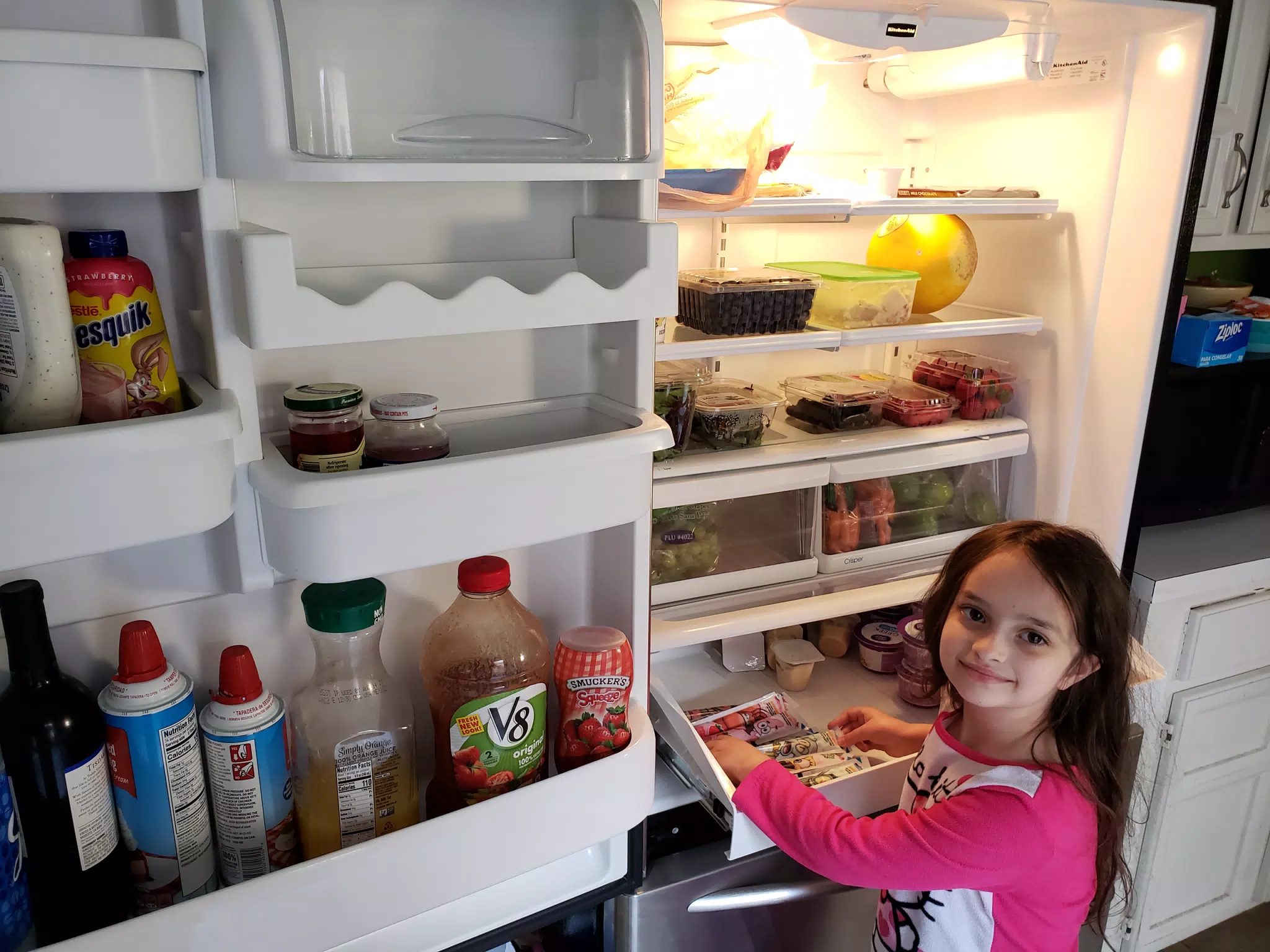 Luciana with the New Fridge