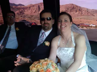 Andy and Miranda in the Limo