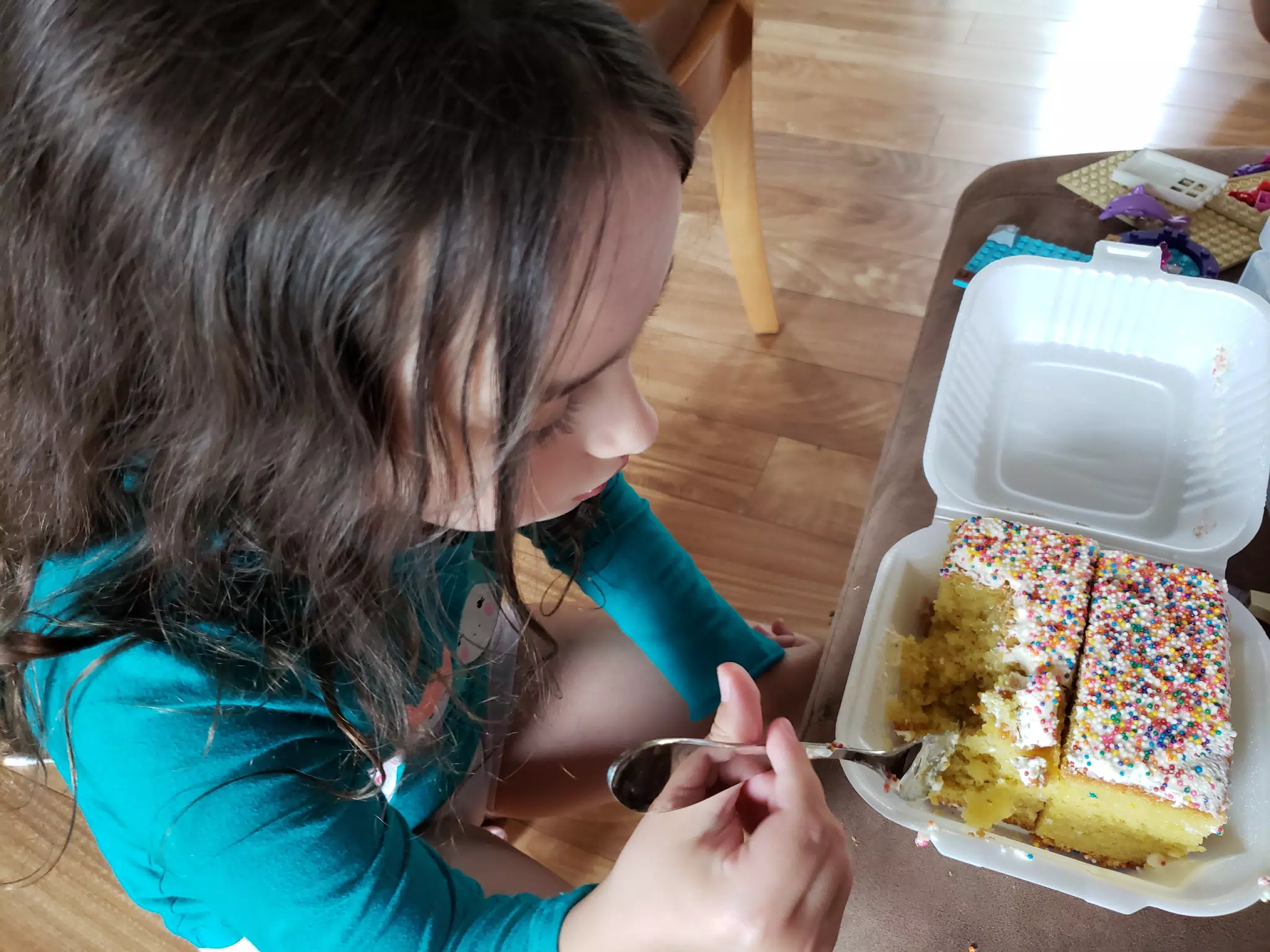 Luciana Eating Guatemalan Cake