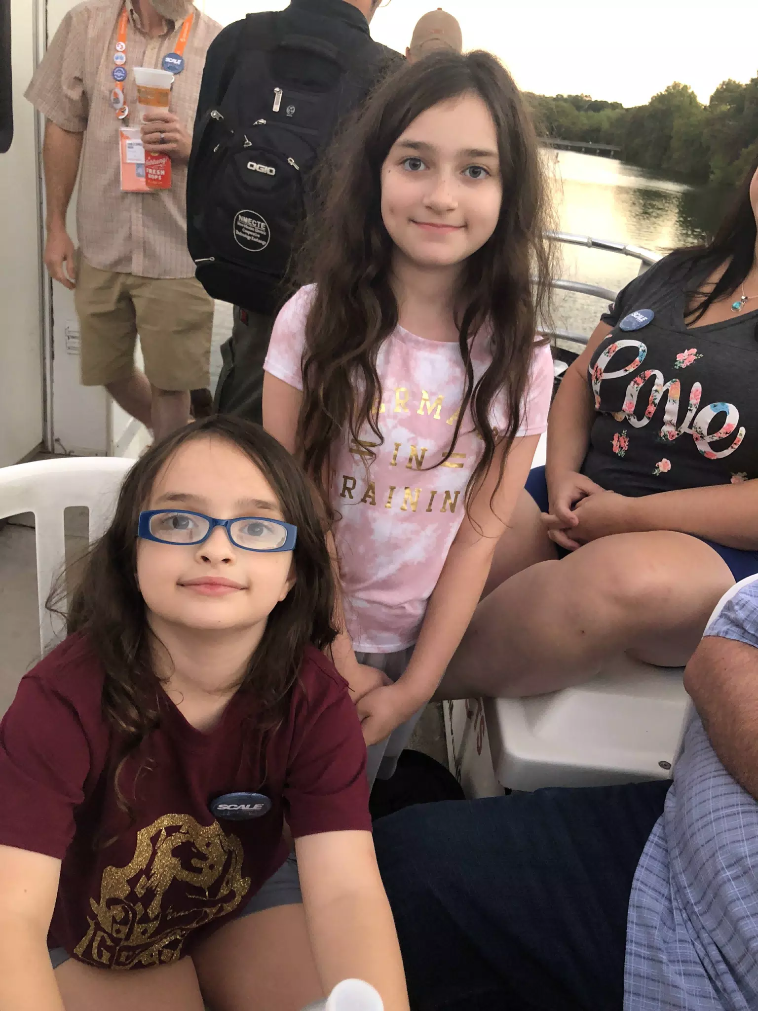 Luciana and Liesl on the Scale Boat in Austin