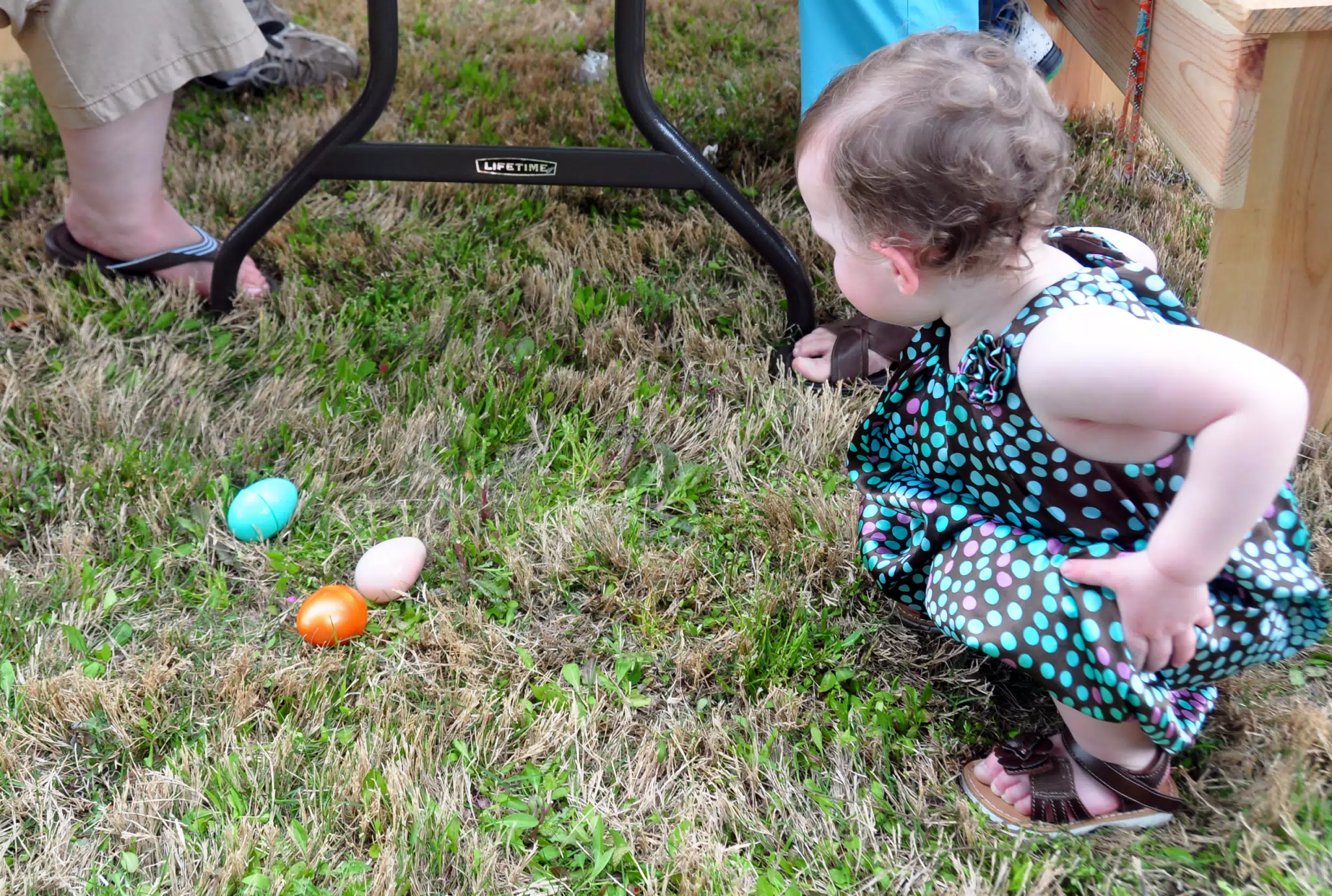 Liesl Finding Easter Eggs