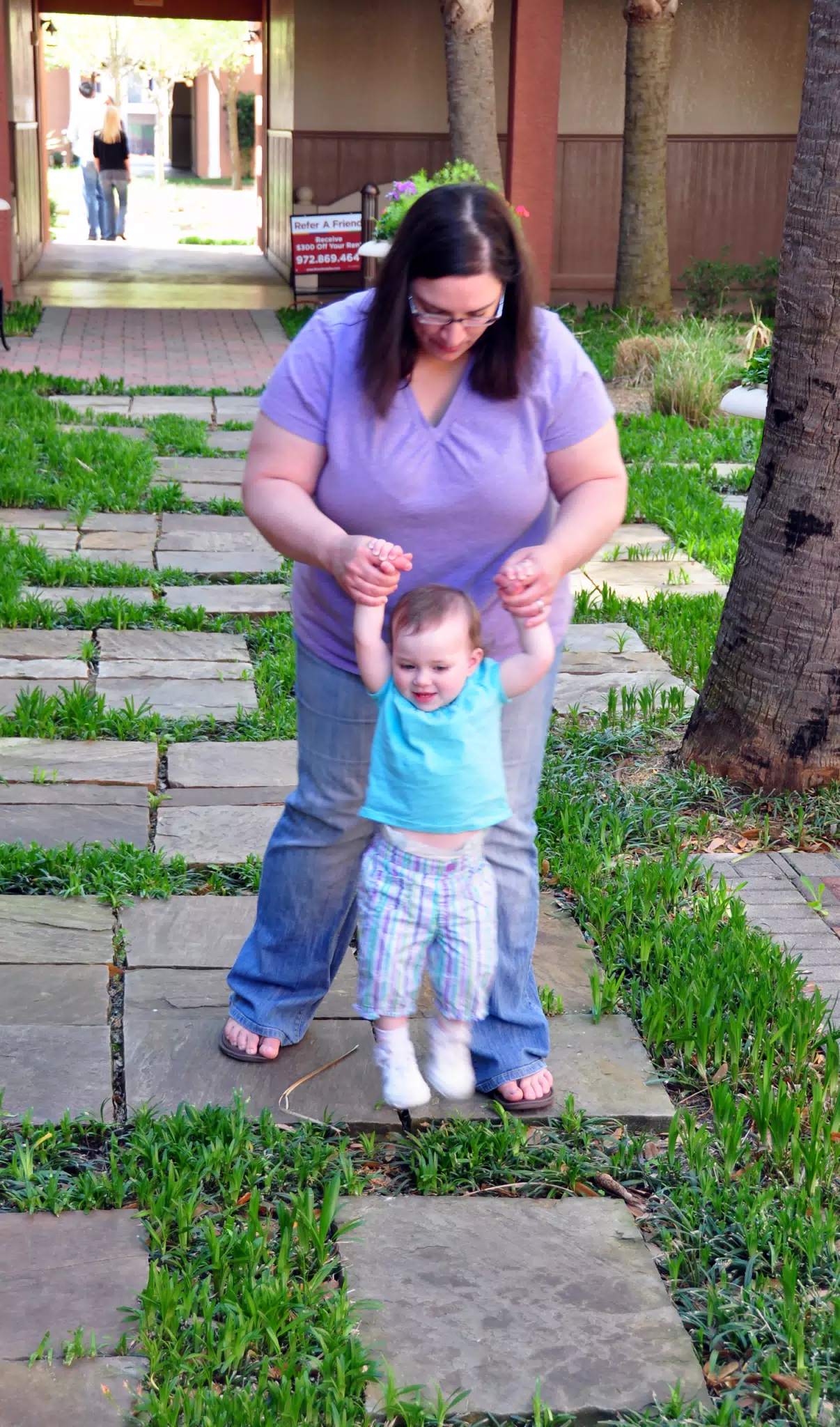 Liesl Playing in Garden
