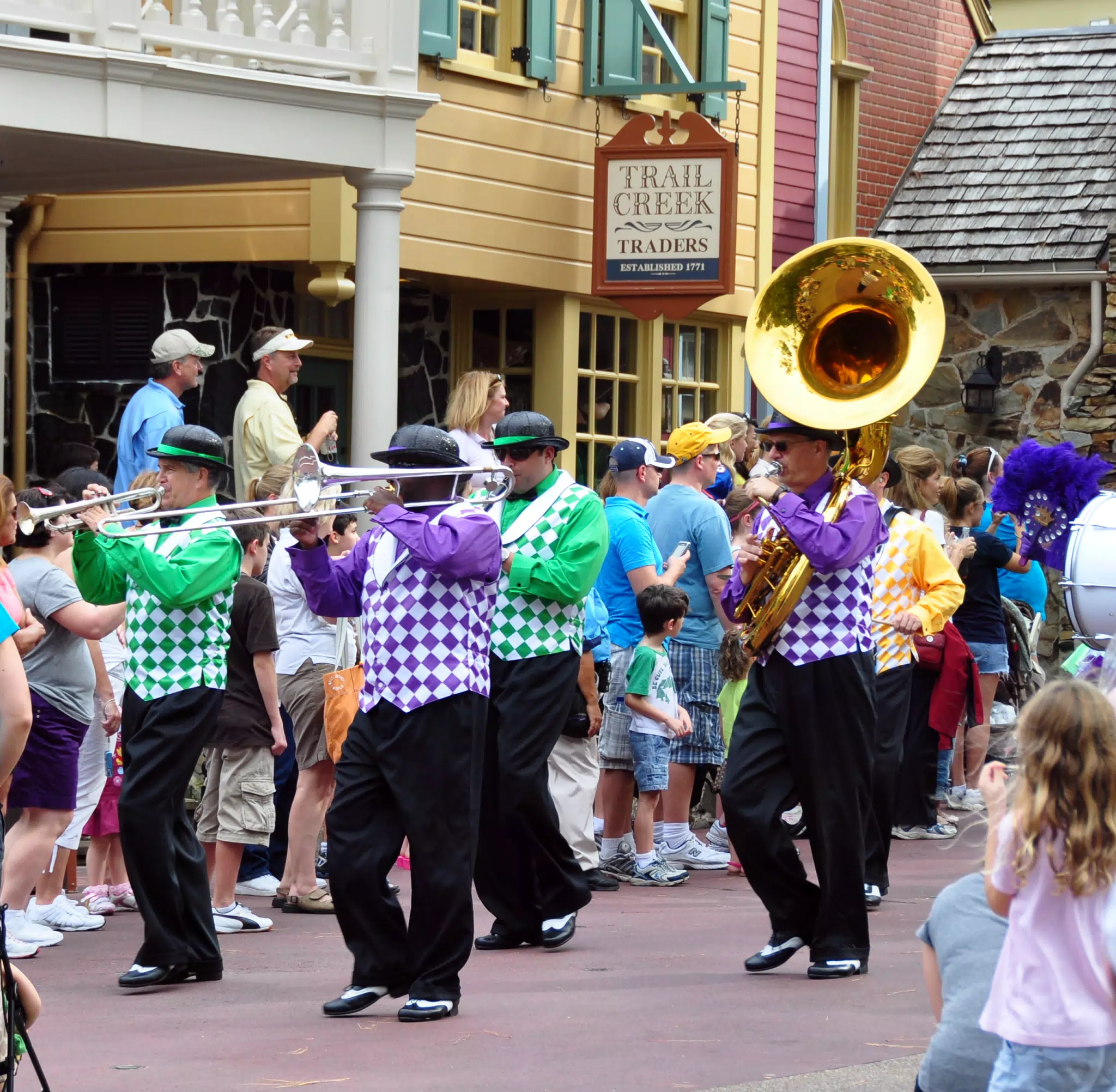 Brass Band in Dixieland Parade in Frontierland