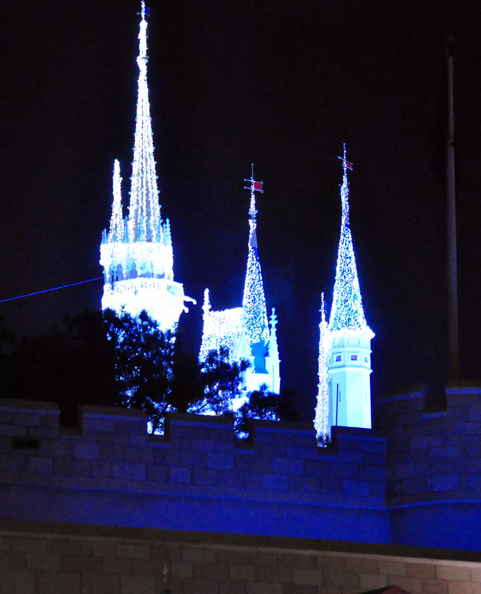 Sleepy Beautys Castle Lit Up from Fantasyland