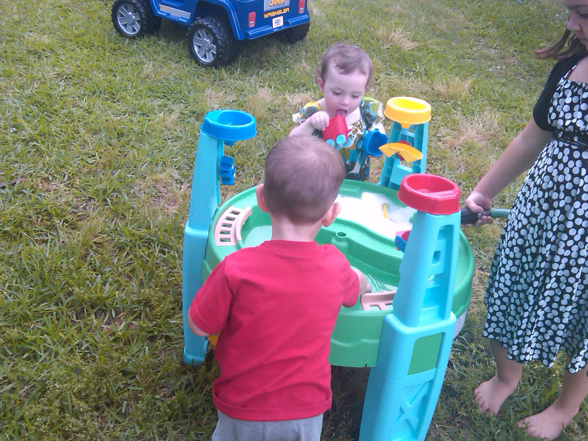 Liesl Playing on the New Water Table
