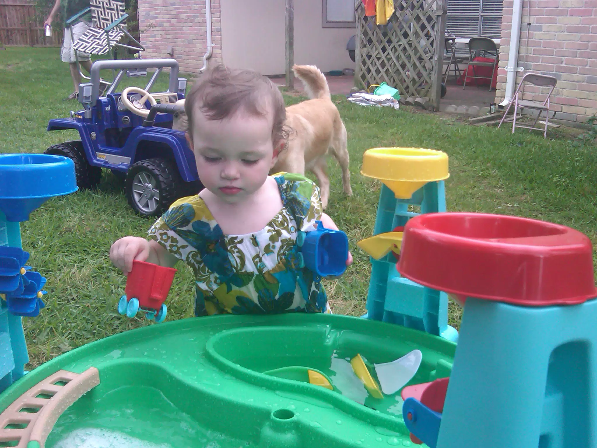 Liesl Playing with the Water Table
