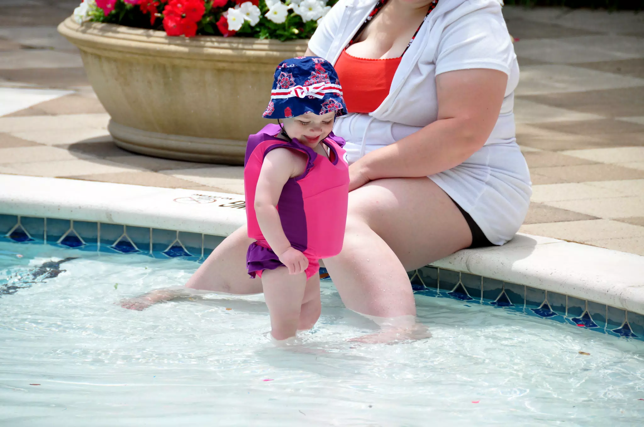 Liesl Laughing in the Pool