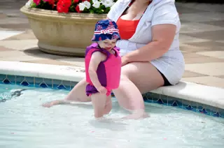 Liesl Laughing in the Pool