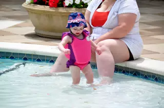 Liesl Playing in the Pool