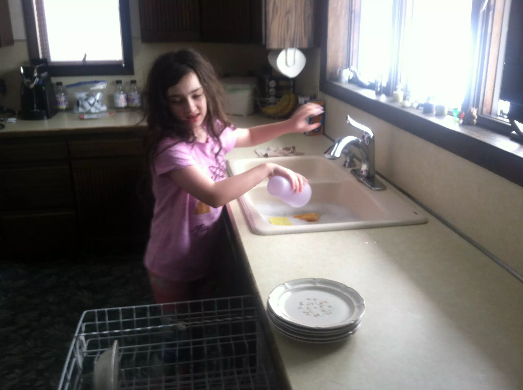 Liesl Doing Dishes at Grandpa's