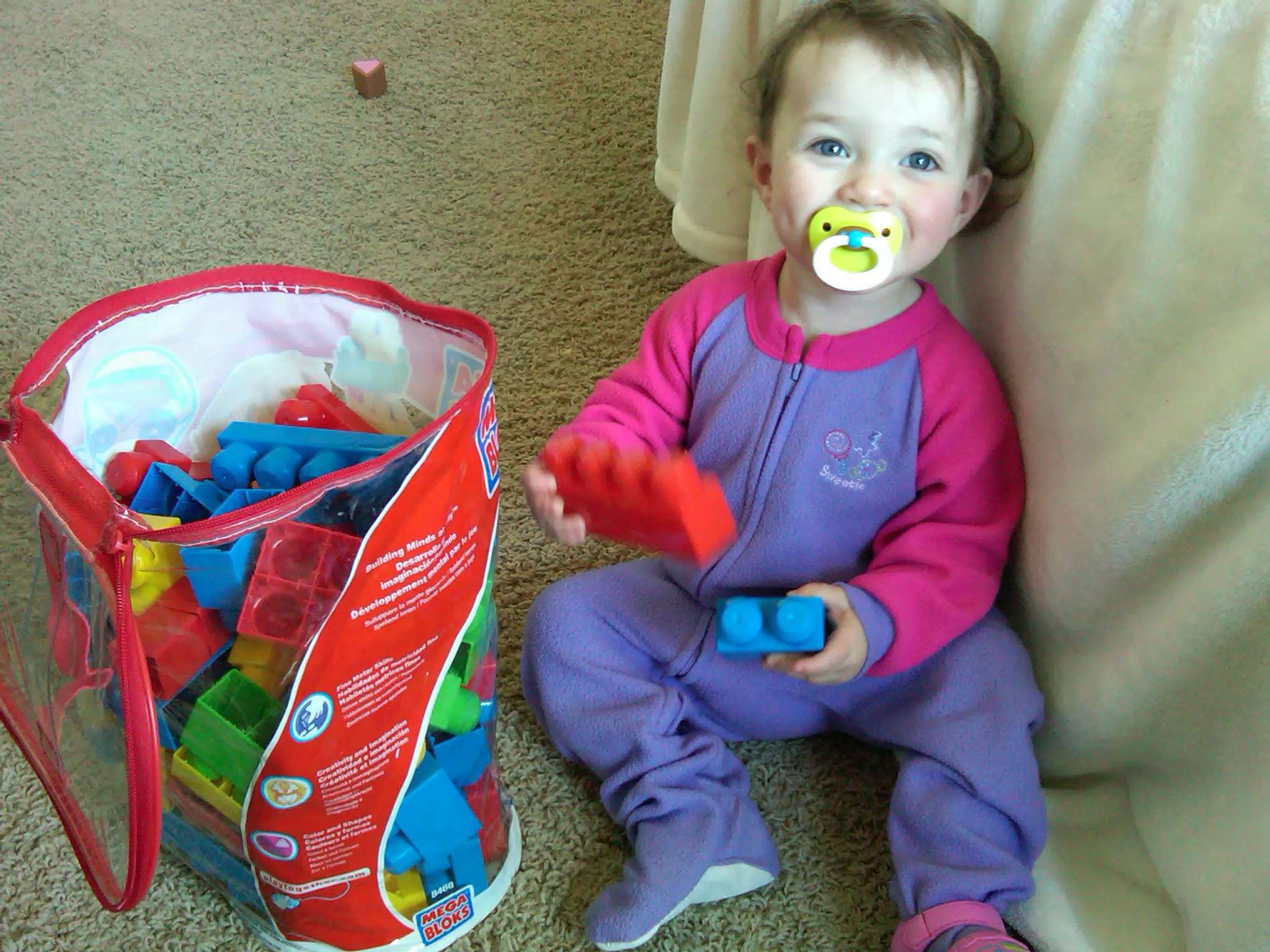 Liesl Playing with Blocks