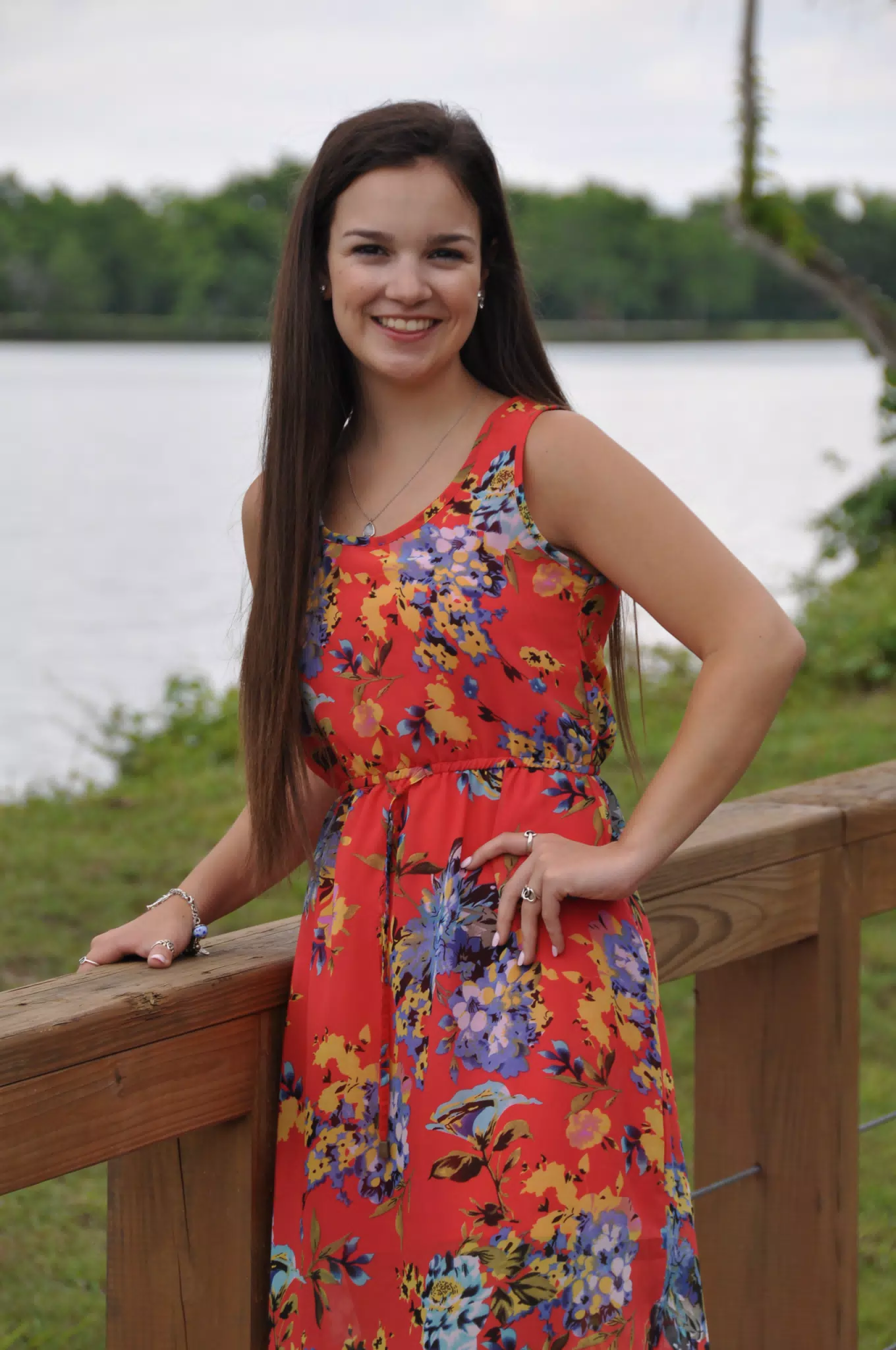 Teen Model, Red Dress, Texas on Boardwalk