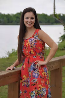 Teen Model, Red Dress, Texas on Boardwalk