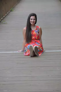 Emily Modeling on Boardwalk