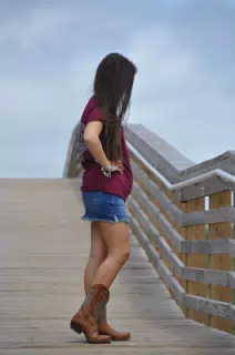 Model Looking Down on Boardwalk