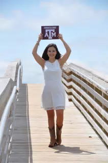 Emily, White Dress on Bridge in Galveston