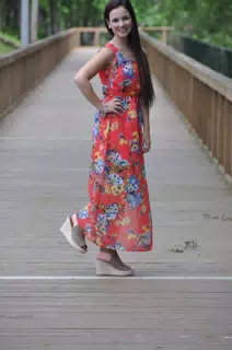 Teen Model in Wedge Heels on Boardwalk