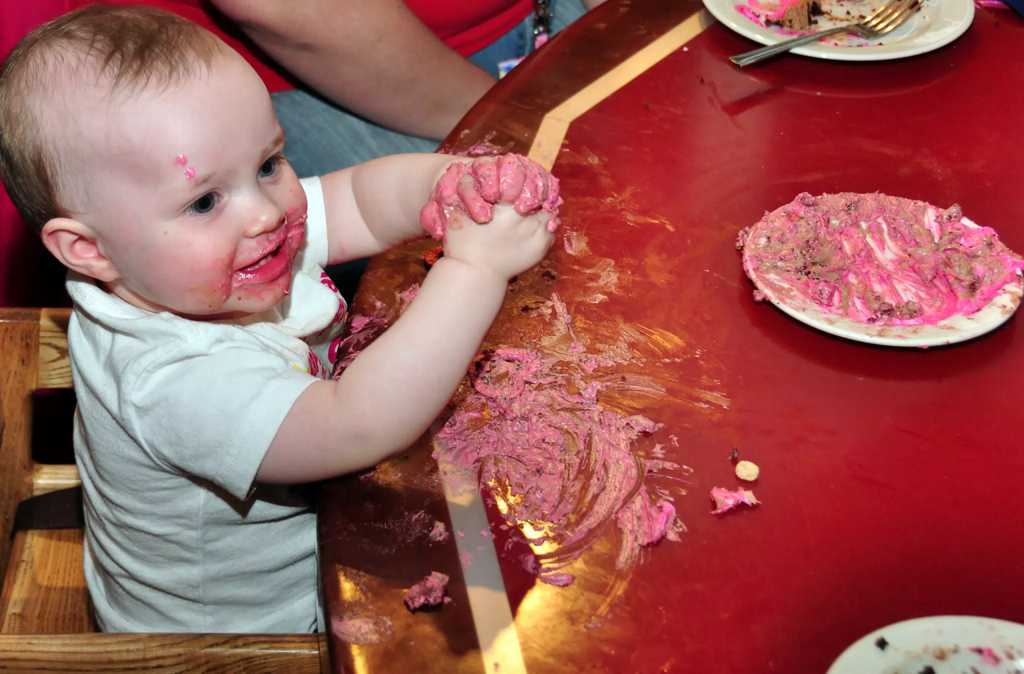 Liesl Making a Mess with Her Birthday Cake