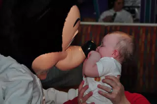Liesl Giving Mickey a Kiss