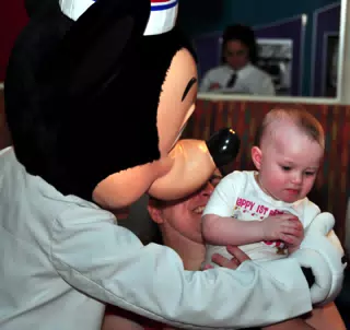 Mickey Trying to Get a Hug
