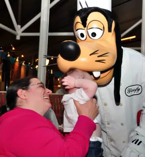 Liesl Gets a Kiss from Goofy