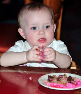 Liesl Eating Birthday Cake
