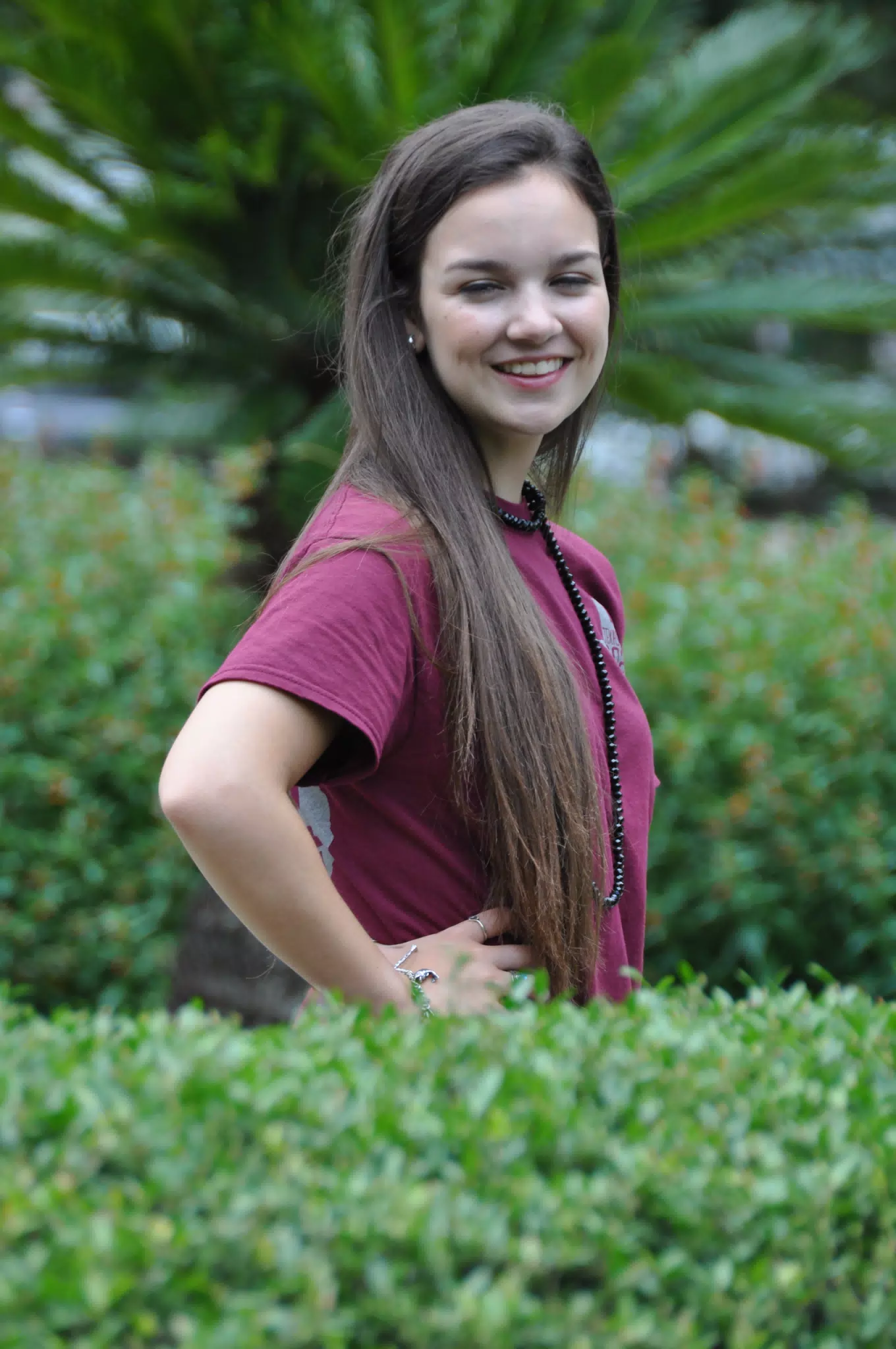 Emily Posing with Eyes Closed