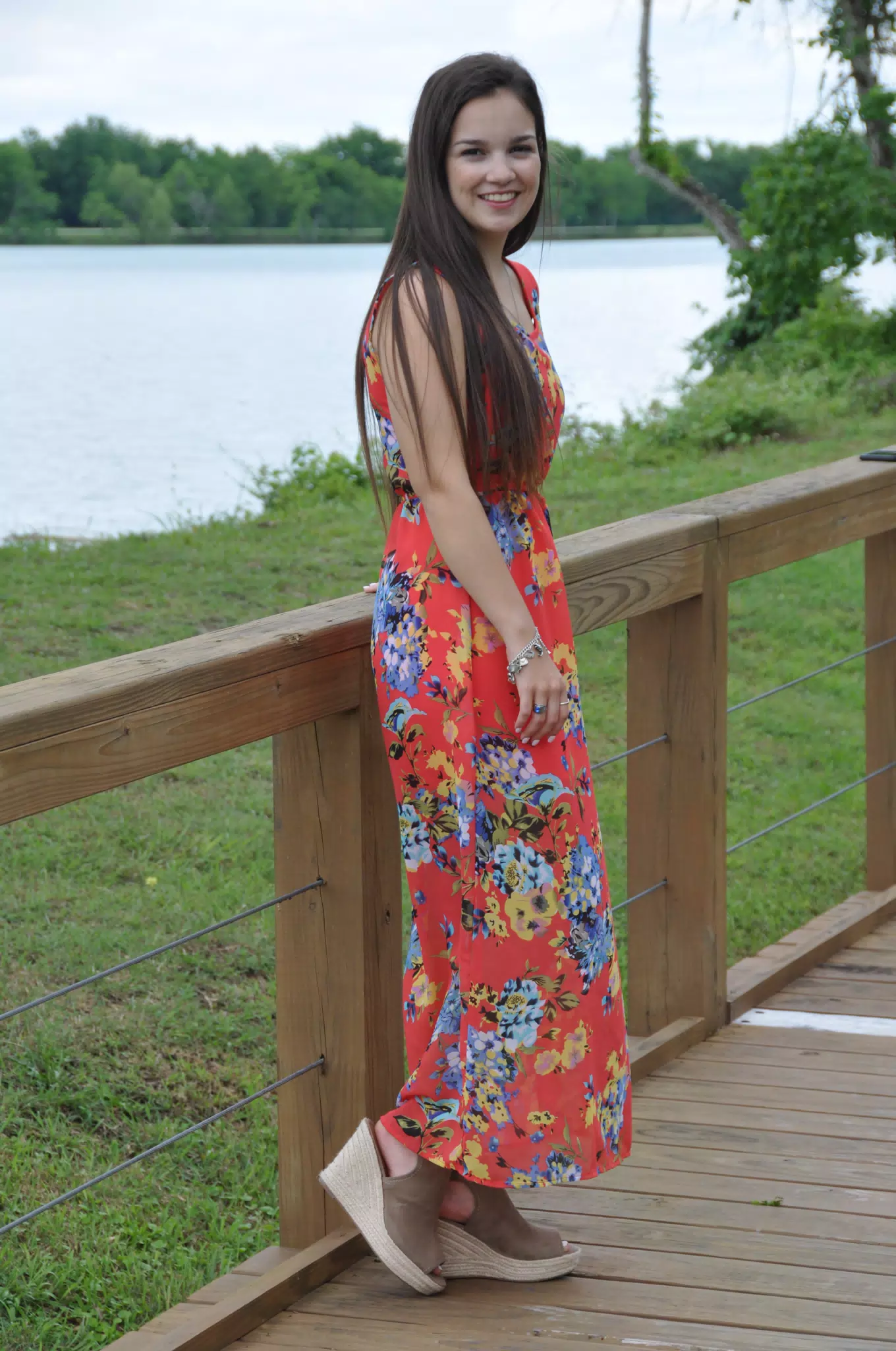 Emily Modeling in Red Dress