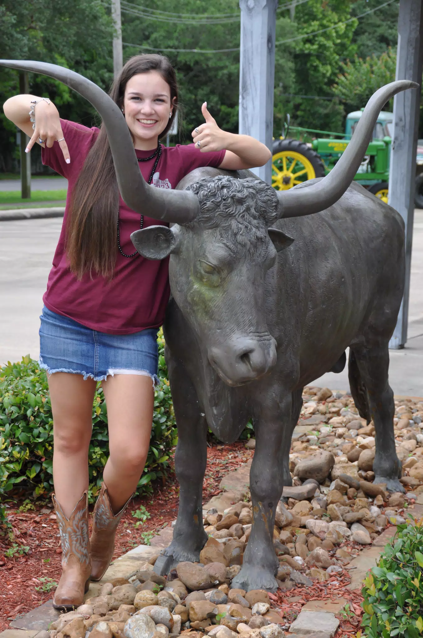A&M Girl with Longhorn