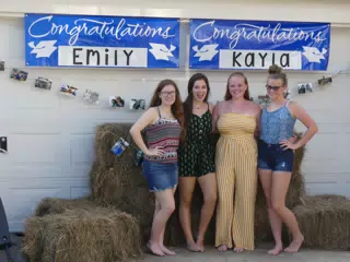Madeline, Emily, Kayla, and Kenzie at Graduation Party