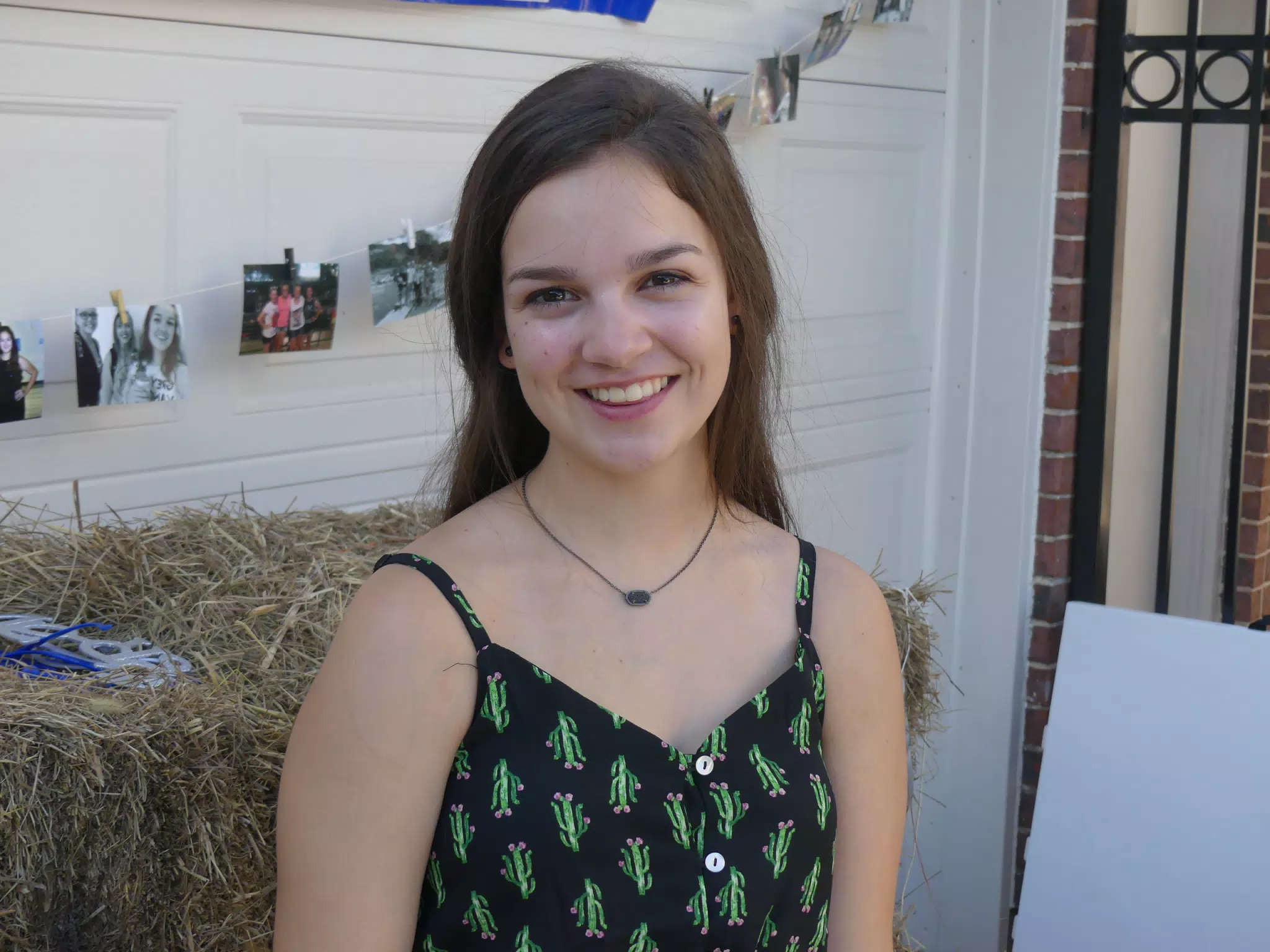 Emily in Cactus Dress at Graduation